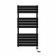 NRG Prefilled Flat Panel Electric Heated Towel Rail Radiator Black Thermostatic Bathroom Warmer with Touch Screen Display 1200x600mm - 600W