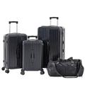 SPOFLYINN 3 Piece Hardshell Luggage Sets Lightweight Suitcase with 2 Hooks, 360 Degree Spinner Wheels, TSA Lock for Travel (20"/24"/28"), Black, One Size, Modern
