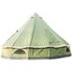 5-8 People 4M Pyramid Tent Round Bell Tent Canvas Yurt Tent 210D Oxford India Tent Family Tent Portable Privacy Tent for Camping Outdoor Hunting, Green