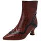 Seborluys Women Pointed Toe Kitten Heel Ankle Boots Side Zip Mid Heel Booties Casual Wedding Party Dress Shoes(Burgundy,UK Size 3)