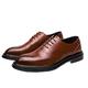 Ninepointninetynine Formal Dress Shoes for Men Lace Up Brogue Embossed Breathable Shoes Vegan Leather Low Top Resistant Non Slip Prom (Color : Brown, Size : 7 UK)