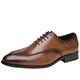 Ninepointninetynine Formal Dress Shoes for Men Lace Up Apron Toe Burnished Toe Shoes Vegan Leather Non Slip Anti-Slip Low Top Party (Color : Brown, Size : 6.5 UK)