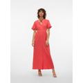 Maxikleid VERO MODA "VMNATALI SS ANKLE DRESS WVN GA SPE" Gr. M (38), N-Gr, rot (cayenne) Damen Kleider Lange