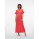 Maxikleid VERO MODA "VMNATALI SS ANKLE DRESS WVN GA SPE" Gr. M (38), N-Gr, rot (cayenne) Damen Kleider Lange