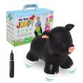 GERARDO'S Toys Jumpy Bouncy Black Piggy Hopper Ride on Animal With Pump included for Toddlers and Kids - Bouncy Hopping Toy - Children Inflatable Jumping Ball - Indoor Outdoor Fun Play - 12 Months+