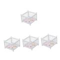 TOYANDONA 4pcs Doll House Furniture Miniature Beds Small Dollhouse Miniature Bed Dollhouse Ornament Bunk Bed Loft Bed Bedroom Furniture Mini Bed Baby White Cartoon Cloth Crib