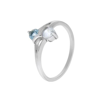 Fingerring VIVANCE "925/- Sterling Silber rhodiniert mit Zirkonia und Glasstein" Gr. 62, weiß (weiß, weiß), Fingerringe, Damen, 062 (19,7), Silber 925 (Sterlingsilber) Image