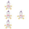 Vaguelly 4pcs Unicorn Hand Puppet Rabbit Toys Baby Finger Puppets Stuffed Toy Realistic Hand Toy Plush Hand Puppet Storytelling Puppet Decorative Hand Toy Animal Pp Cotton Child Doll White