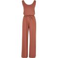 Jumpsuit URBAN CLASSICS "Urban Classics Damen Ladies Long Sleevless Modal Jumpsuit" Gr. S, US-Größen, orange (terracotta) Damen Overalls