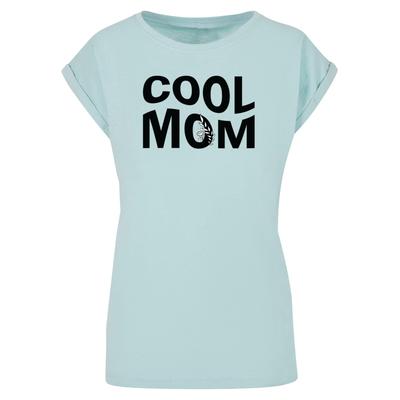 T-Shirt MERCHCODE "Merchcode Damen Ladies Mothers Day - Cool mom T-Shirt" Gr. M, blau (oceanblue) Herren Shirts