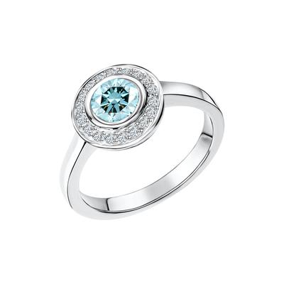 Fingerring VIVANCE "925/- Sterling Silber rhodiniert Blautopas und Weißtopas" Gr. 54, weiß (weiß, hellblau), Fingerringe, Damen, 054 (17,2), Silber 925 (Sterlingsilber) Image
