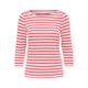 3/4-Arm-Shirt ONLY "ONLFIFI LIFE 3/4 BOAT- NECK TOP" Gr. S (36), rot (sun kissed coral stripes:cloud dancer) Damen Shirts Jersey
