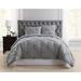 Pleated Comforter Set by Truly Soft in Grey (Size FL/QUE)