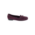 Comfortview Flats: Burgundy Print Shoes - Women's Size 8 1/2 - Round Toe