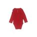 Cat & Jack Long Sleeve Onesie: Red Solid Bottoms - Size 18 Month