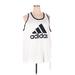 Adidas Active Tank Top: White Graphic Activewear - Women's Size 2X
