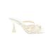 Zara Heels: Slip-on Stilleto Minimalist Ivory Solid Shoes - Women's Size 38 - Open Toe