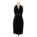 Evan Picone Casual Dress - Party V Neck Sleeveless: Black Print Dresses - Women's Size 6