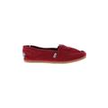 TOMS Flats: Slip On Stacked Heel Casual Red Print Shoes - Women's Size 8 1/2 - Almond Toe