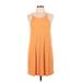 O'Neill Casual Dress - Shift Scoop Neck Sleeveless: Orange Solid Dresses - Women's Size Medium