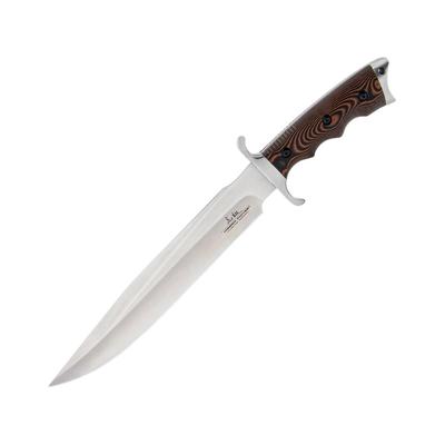 Gil Hibben Tundra Toothpick Fixed Blade Knife 9.38in Satin 420HC Stainless Blade Black/Orange Micarta Handle Boxed GH5122