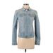 CALVIN KLEIN JEANS Denim Jacket: Short Blue Print Jackets & Outerwear - Women's Size Small