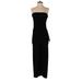 White House Black Market Casual Dress - Formal Strapless Sleeveless: Black Solid Dresses - Women's Size Small