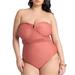 Plus Size Women's Braided Belt Strapless One Piece by ELOQUII in Desert Red (Size 28)