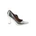 Dolce Vita Heels: Slip-on Chunky Heel Cocktail Silver Print Shoes - Women's Size 8 1/2 - Pointed Toe