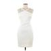 Guess Casual Dress - Sheath V Neck Sleeveless: Ivory Solid Dresses - Women's Size Small