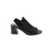 VANELi Sandals: Slingback Chunky Heel Minimalist Black Solid Shoes - Women's Size 8 1/2 - Open Toe