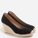 J. Crew Shoes | J. Crew Black Canvas Espadrille Wedge | Color: Black/Tan | Size: 9