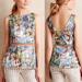Anthropologie Tops | Anthropologie Weston Painted Art Cityscape Peplum Top | Color: Blue/Yellow | Size: Xs