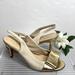 Kate Spade Shoes | Kate Spade Slingback Open Toe Bow Detail Heel Size 8 | Color: Gold/Tan | Size: 8