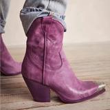 Free People Shoes | Free People Brayden Western Boots Size 6 New | Color: Purple | Size: 6