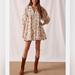 Anthropologie Dresses | Ladies Caballero Off-White 3/4 Sleeve Floral Baby Doll Dress Sz S | Color: Cream/Tan | Size: S