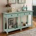 Rustic Brushed Texture Entryway Table Console Table with Drawer and Bottom Shelf