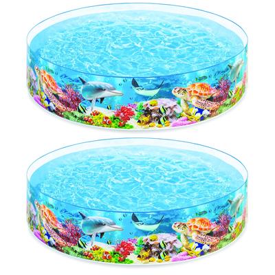 Intex SnapSet Kiddie 8 x 8 Foot Instant Swimming Pool, Deep Sea Blue (2 Pack) - 17