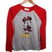 Disney Intimates & Sleepwear | Disney Plaid Minnie Mouse Pj Top Sz S | Color: Gray/Red | Size: S