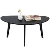 Small Oval Coffee Table for Living Room,Mango Tabletop Mid Century Modern Coffee Table,Espresso,18.9" D x 33.47" W x 15.75" H