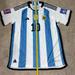 Adidas Shirts | Messi Argentina Soccer Jersey 2022 World Cup (3stars) Fifa & Champions Patch Xl | Color: Blue/White | Size: Xl