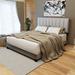 Queen Size Linen Upholstered Platform Bed with Adjustable Headboard,Sturdy Bed Frame,No Boxspring Needed