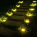 Solar Ground Lights, 8 LED Solar Powered Disk Lights Outdoor Waterproof Garden Landscape Lighting ,Warm White, 16 Pack)