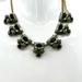 J. Crew Jewelry | J.Crew Vintage Gold Tone Crystal / Resin Floral Statement Necklace | Color: Gray/Green | Size: Os