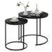 Garden 4 you White Marble Nesting Coffee Table 2 Sets Modern Furniture Living Room Sets End Side Table Night Stand