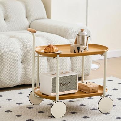 Movable Small Pushcart Small Cart Double Layered Coffee Table