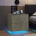 Modern Style LED Nightstand, with Two Drawers, Suitable for Bedrooms, Available in Multiple Colors