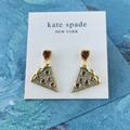 Kate Spade Jewelry | Kate Spade Pizza My Heart Gold Multicolor Drop Earrings New W/Dust Bag | Color: Gold/Tan | Size: Os