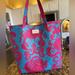 Lilly Pulitzer Bags | Lilly Pulitzer For Este Lauder Beach Tote Bag | Color: Blue/Pink | Size: 16” X 14” X 5.5”