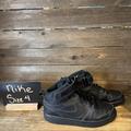 Nike Shoes | Kids Nike Court Borough Mid 2 Gs Black Leather Casual Shoes Sneakers Size 4 Y | Color: Black | Size: 4b